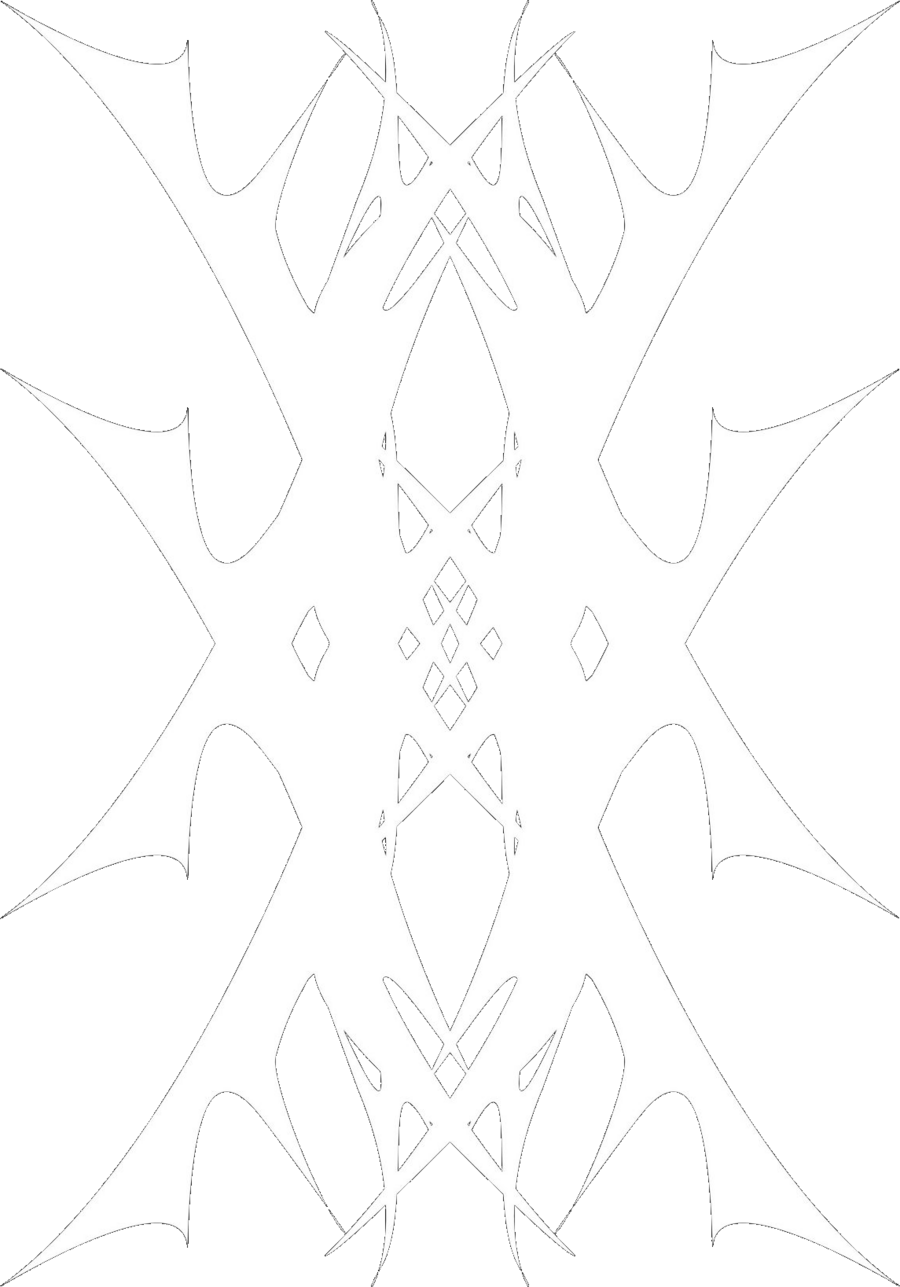 Simplified OVERLY mark used for engraving, shown small